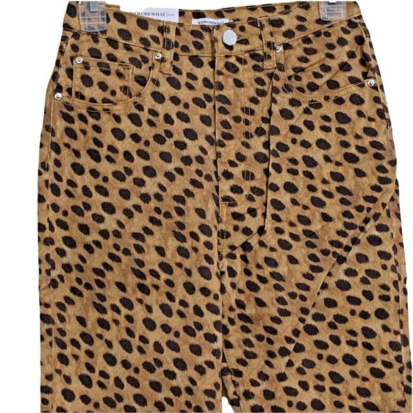 WeWorewhat Stiletto Split Hem Leopard Animal Print Skinny Jeans Size 27 - Picture 7 of 12